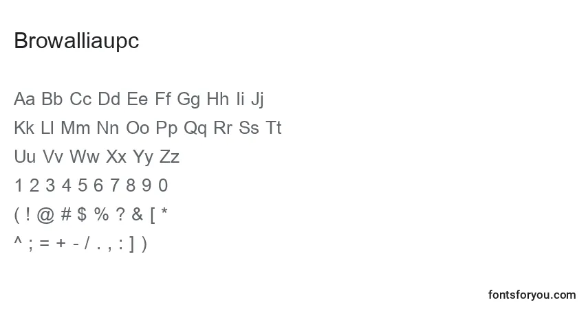 Fuente Browalliaupc - alfabeto, números, caracteres especiales