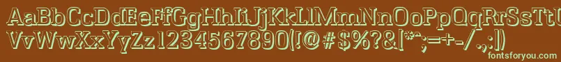 EnschedeshadowRegular Font – Green Fonts on Brown Background