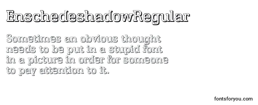 Review of the EnschedeshadowRegular Font