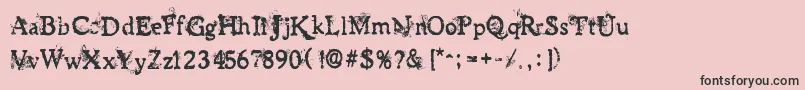 JamesHan-Schriftart – Schwarze Schriften auf rosa Hintergrund