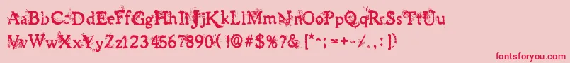 JamesHan Font – Red Fonts on Pink Background