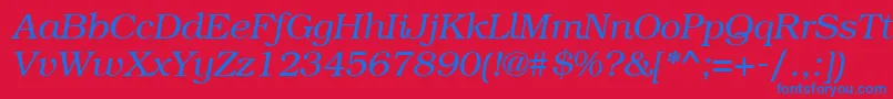 fuente BookmangttItalic – Fuentes Azules Sobre Fondo Rojo