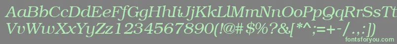 BookmangttItalic Font – Green Fonts on Gray Background