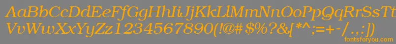 BookmangttItalic Font – Orange Fonts on Gray Background