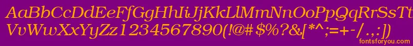 BookmangttItalic Font – Orange Fonts on Purple Background