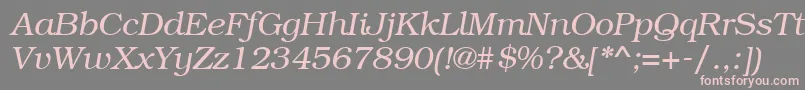 BookmangttItalic Font – Pink Fonts on Gray Background