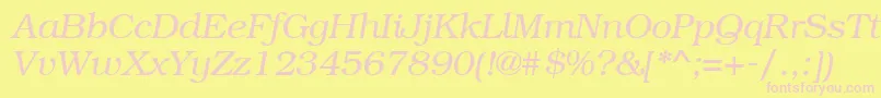 BookmangttItalic Font – Pink Fonts on Yellow Background