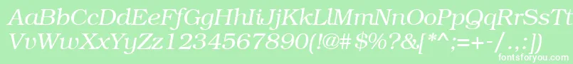 フォントBookmangttItalic – 緑の背景に白い文字