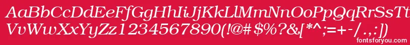 BookmangttItalic Font – White Fonts on Red Background