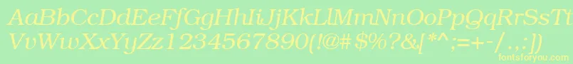 BookmangttItalic Font – Yellow Fonts on Green Background