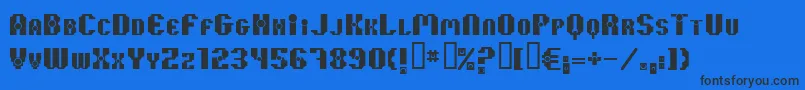 37Kilobyte-Schriftart – Schwarze Schriften auf blauem Hintergrund
