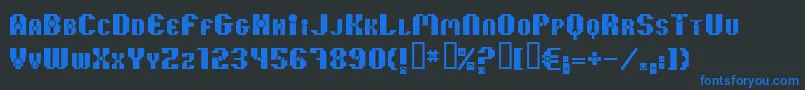 37Kilobyte-Schriftart – Blaue Schriften auf schwarzem Hintergrund