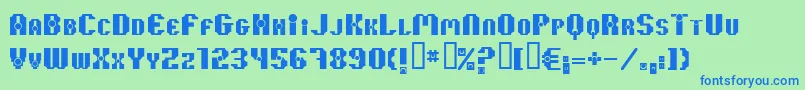 37Kilobyte Font – Blue Fonts on Green Background