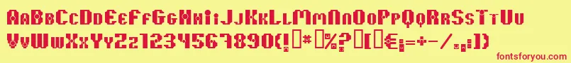 37Kilobyte Font – Red Fonts on Yellow Background
