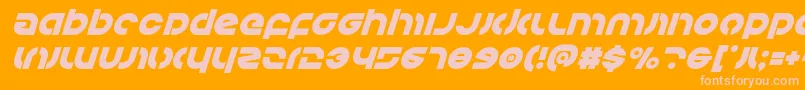 Kovacssuperital-Schriftart – Rosa Schriften auf orangefarbenem Hintergrund