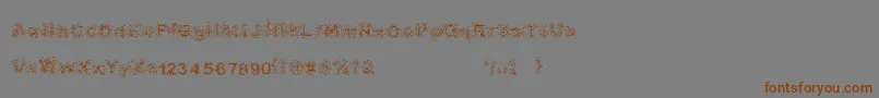 フォントBioSeptic – 茶色の文字が灰色の背景にあります。