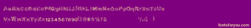 BioSeptic-fontti – keltaiset fontit violetilla taustalla
