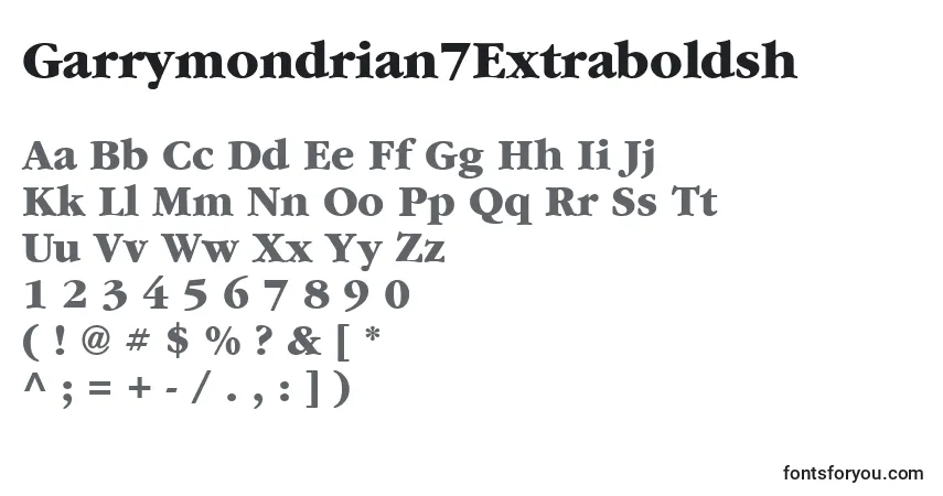 Schriftart Garrymondrian7Extraboldsh – Alphabet, Zahlen, spezielle Symbole