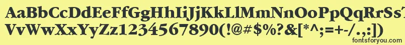 Czcionka Garrymondrian7Extraboldsh – czarne czcionki na żółtym tle