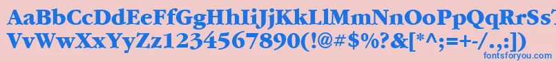 Шрифт Garrymondrian7Extraboldsh – синие шрифты на розовом фоне