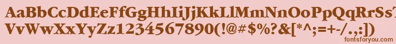 フォントGarrymondrian7Extraboldsh – ピンクの背景に茶色のフォント