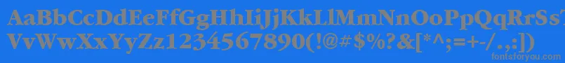 Czcionka Garrymondrian7Extraboldsh – szare czcionki na niebieskim tle