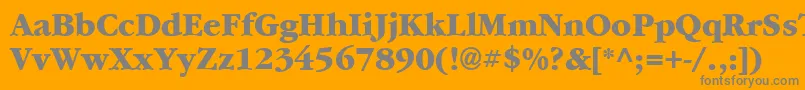 Garrymondrian7Extraboldsh-fontti – harmaat kirjasimet oranssilla taustalla