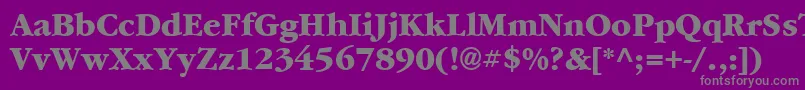 Garrymondrian7Extraboldsh-fontti – harmaat kirjasimet violetilla taustalla
