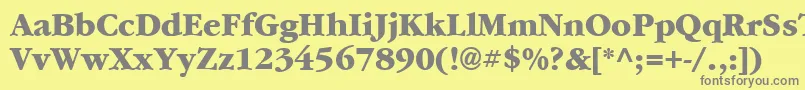 Шрифт Garrymondrian7Extraboldsh – серые шрифты на жёлтом фоне