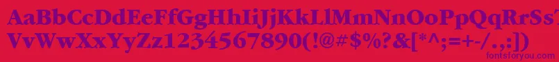 Garrymondrian7Extraboldsh-Schriftart – Violette Schriften auf rotem Hintergrund