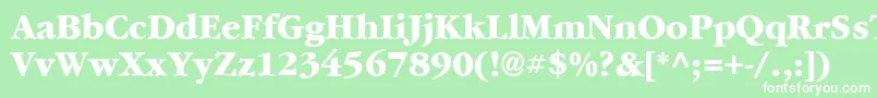 Шрифт Garrymondrian7Extraboldsh – белые шрифты на зелёном фоне