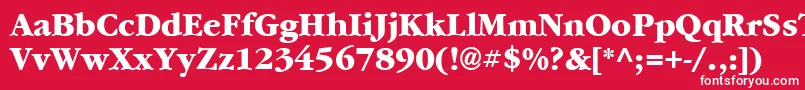 Garrymondrian7Extraboldsh-Schriftart – Weiße Schriften auf rotem Hintergrund