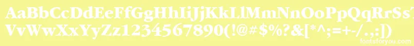 フォントGarrymondrian7Extraboldsh – 黄色い背景に白い文字