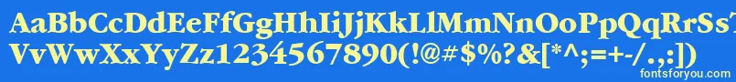 Garrymondrian7Extraboldsh-fontti – keltaiset fontit sinisellä taustalla