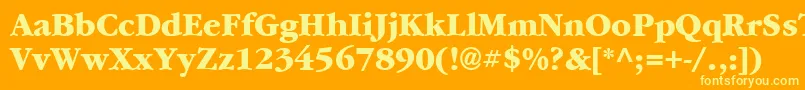 Garrymondrian7Extraboldsh-fontti – keltaiset fontit oranssilla taustalla