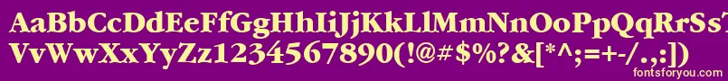 フォントGarrymondrian7Extraboldsh – 紫の背景に黄色のフォント