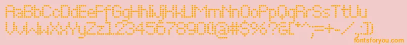 Perfooval-fontti – oranssit fontit vaaleanpunaisella taustalla