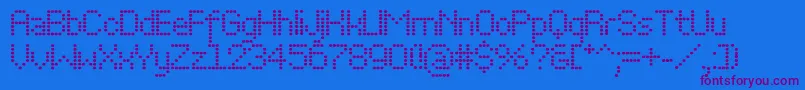 Perfooval-Schriftart – Violette Schriften auf blauem Hintergrund