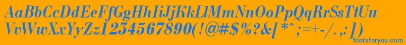 ABodoninovanrBolditalic Font – Blue Fonts on Orange Background