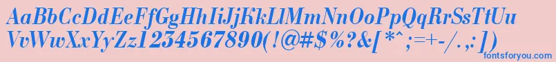 フォントABodoninovanrBolditalic – ピンクの背景に青い文字