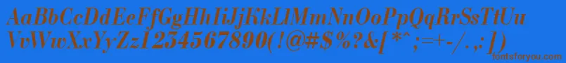 ABodoninovanrBolditalic Font – Brown Fonts on Blue Background