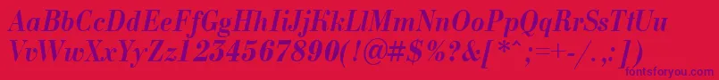 ABodoninovanrBolditalic Font – Purple Fonts on Red Background