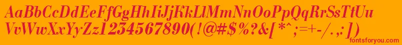 ABodoninovanrBolditalic Font – Red Fonts on Orange Background