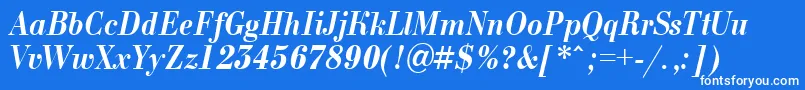 フォントABodoninovanrBolditalic – 青い背景に白い文字