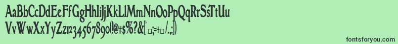 フォントGranthamcondensedBold – 緑の背景に黒い文字