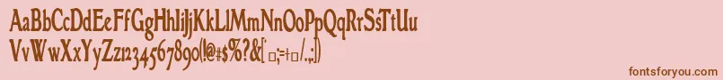 GranthamcondensedBold-fontti – ruskeat fontit vaaleanpunaisella taustalla