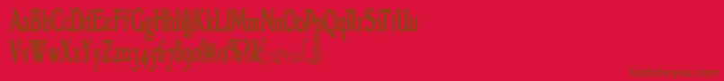 GranthamcondensedBold-fontti – ruskeat fontit punaisella taustalla