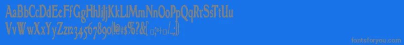 GranthamcondensedBold-fontti – harmaat kirjasimet sinisellä taustalla