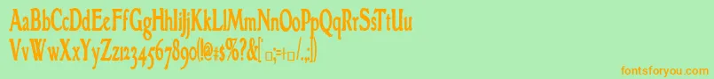 GranthamcondensedBold Font – Orange Fonts on Green Background