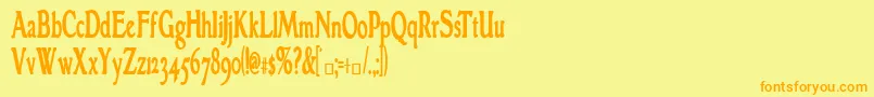 GranthamcondensedBold Font – Orange Fonts on Yellow Background